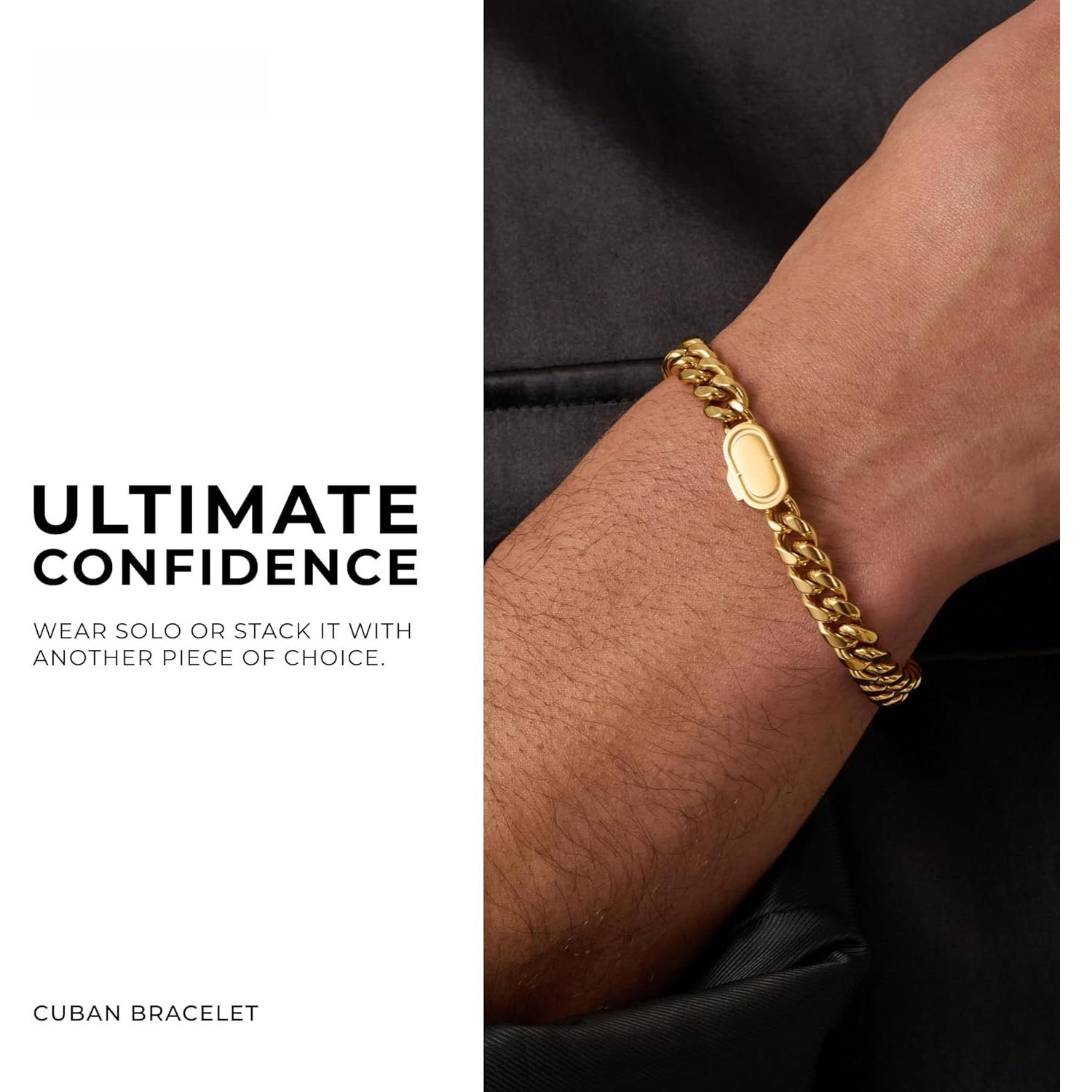 | Cuban Link Bracelet |, Heat &  Resistant | Gifts for Men | Men's  | Size 8MM