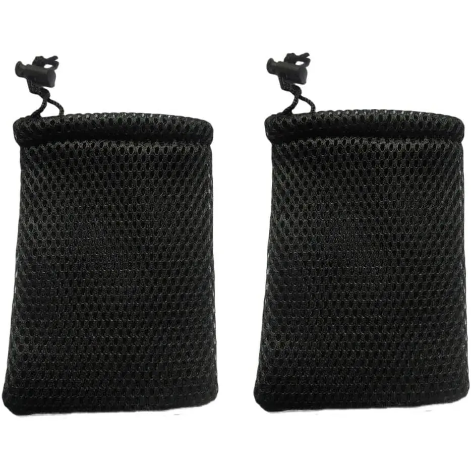 Nylon Mesh Drawstring Bag, Small Storage Pouch String Bags 5 x 3.5 Inch for Mini Stuff MP3 Charger Earphone Key,Black 6 count
