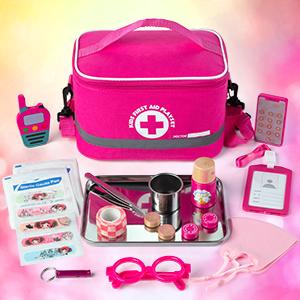 Doctor Kit for Girls, 34 Pcs Doctor Kit for Toddlers 3-5 with Storage Bag & Real Stethoscope, Pretend Play Set for Boys Girls Fun Role Playing Game