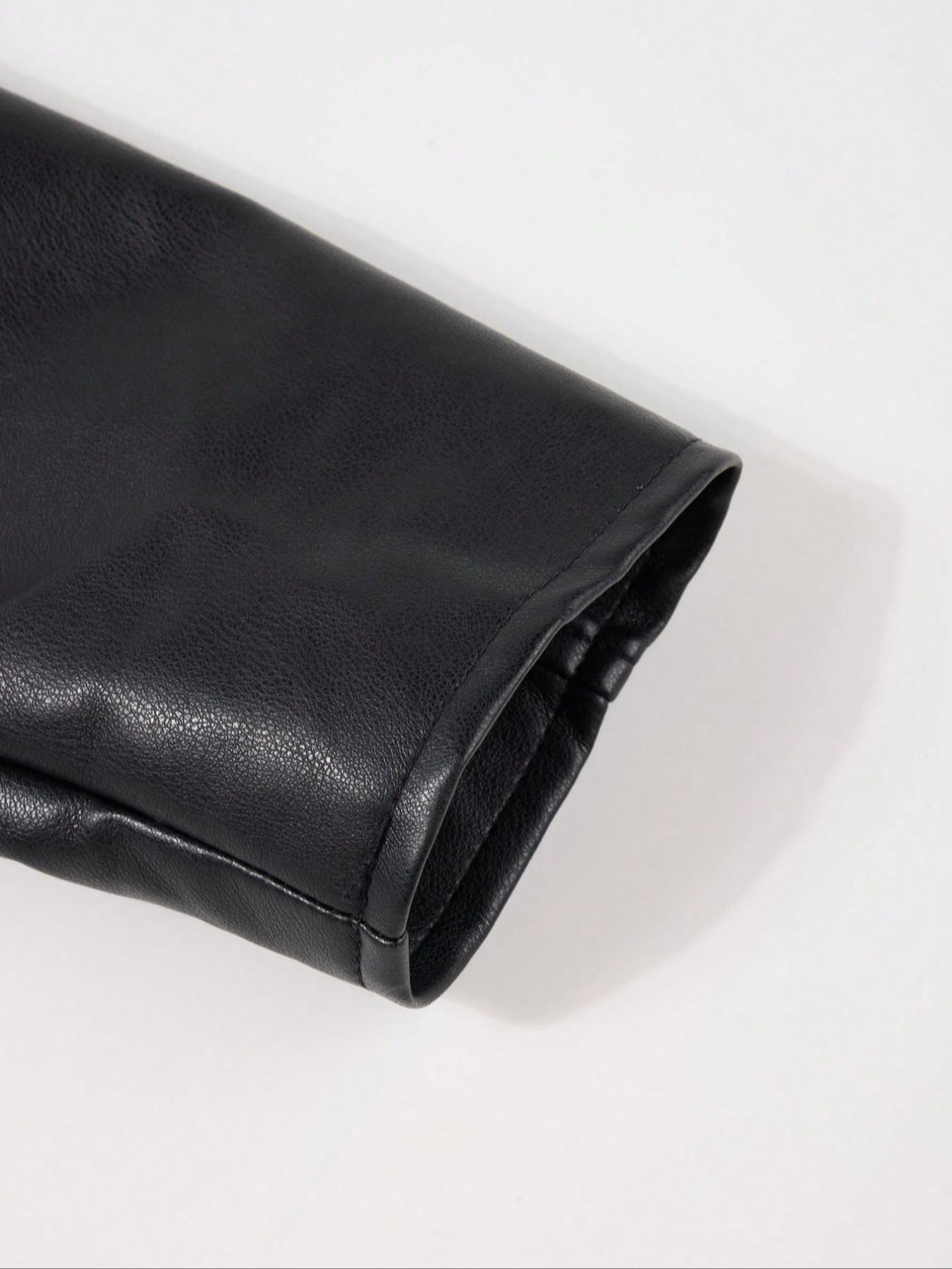 Women's Fitted PU Leather Jacket, Casual Fashion Jacket for Daily Wear, Ladies Clothes for All Seasons, Coats