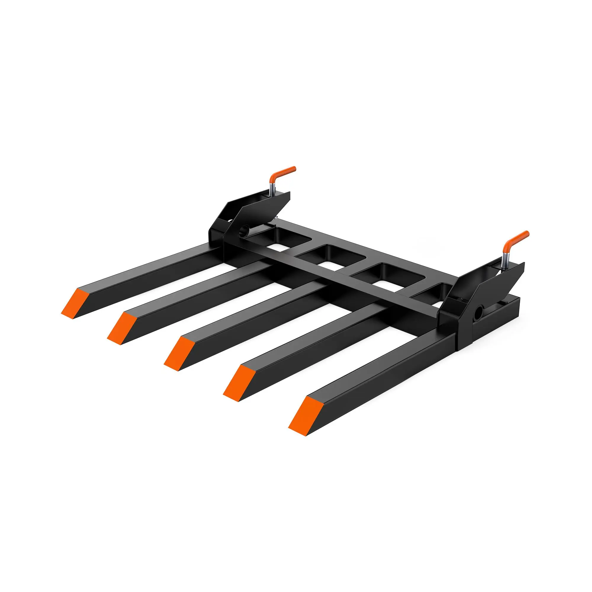 Heavy Duty Clamp-On Debris Forks Fits 48" Tractor Bucket, 2500LBS Load Capacity with 5 Reinforced Tines, Quick Mount Loader Attachment Compatible with Skid Steer, Sturdy Farm Equipment for Material Handling