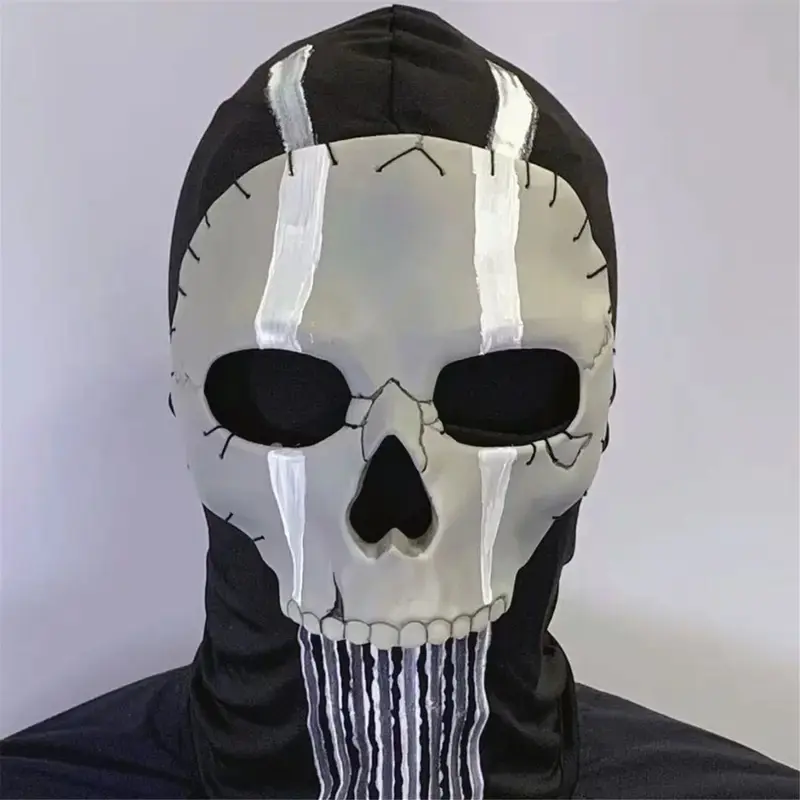 Cosplay Unisex Halloween Horror Ghost Skull Mask MW2 Latex Headgear Helmet Perform Party Masquerade Prop