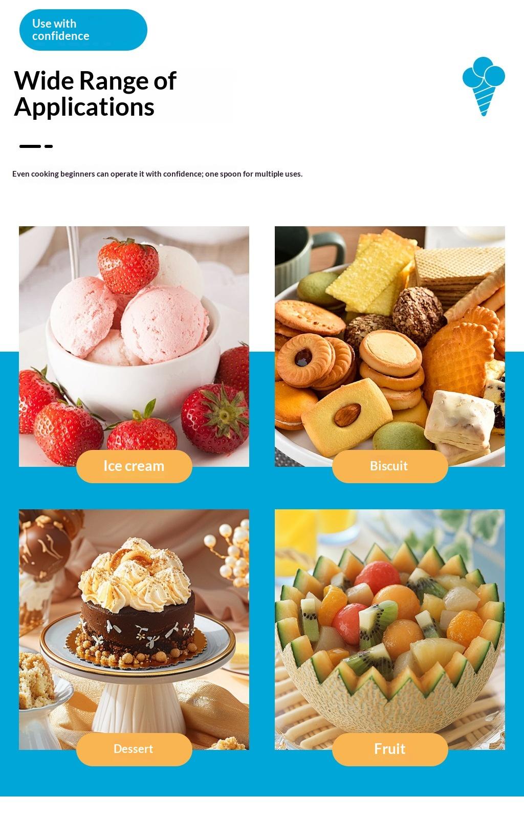 Heavy Duty Aluminum Ice Cream Scoop, Professional Self-Fusing Ball Maker, Ergonomic Ice Cream Digger for Commercial Use # GLOBAL PIC