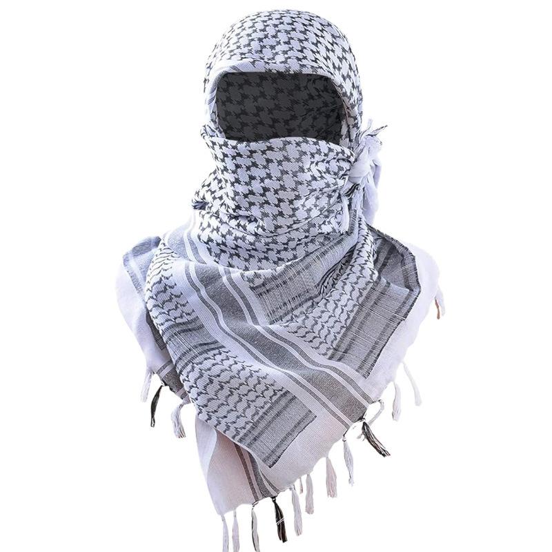 Tactical Military ShemaghScarf for Men and Women, 100% Cotton Keffiyeh Desert Wrap with Fringed Edges, Breathable Outdoor Headwear for Hiking, Camping, Airsoft, and Sun Protection in All Seasons fall hat western wear design style beret green cowboy Turban
