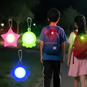 2PCS Backpack & Pet Collar Pendant, Light-up Fidget Toy Keychain, USB Charging Mini LED Night Light, Portable Multi-Use Charm