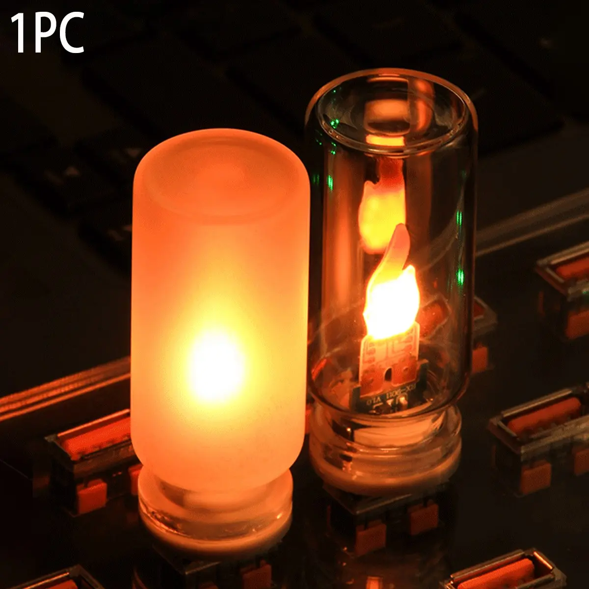 Flickering Flame Light Bulb USB Vintage Fire Effect Lamp Decor Home Atmosphere Warm White LED Candle Bulb Realistic Flashing Art Flickering Flame Bulbs