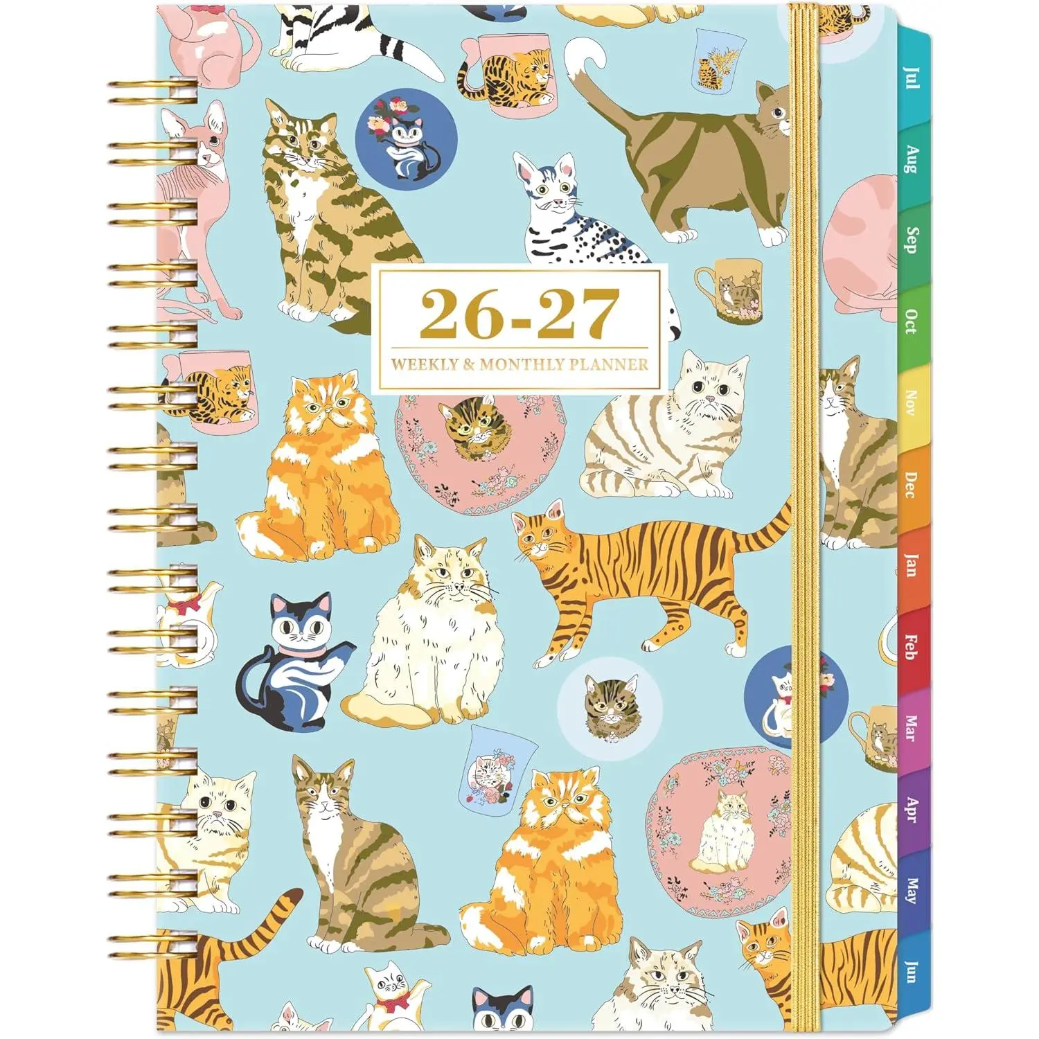 Planner 2026-2027 - 2026-2027 Cats Planner Weekly and Monthly, July 2026 - June 2027, 6.4"x 8.5", Cute Planners with Elastic Closure, Inner Pocket - Cats