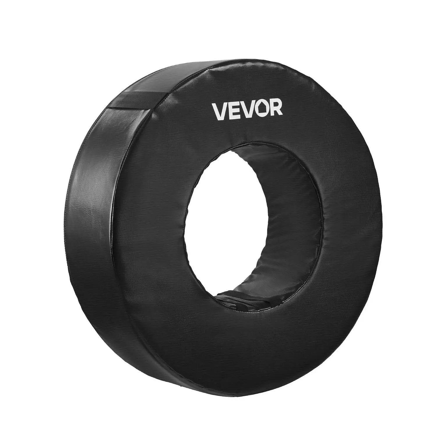 Football Tackle Wheel, Football Tackling Dummy, Waterproof PVC and High-Density Sponge Tackle Ring, Dummies Training Equipment with Straps, for Blocking, Hitting Drills and Practice, Black, 1PCS