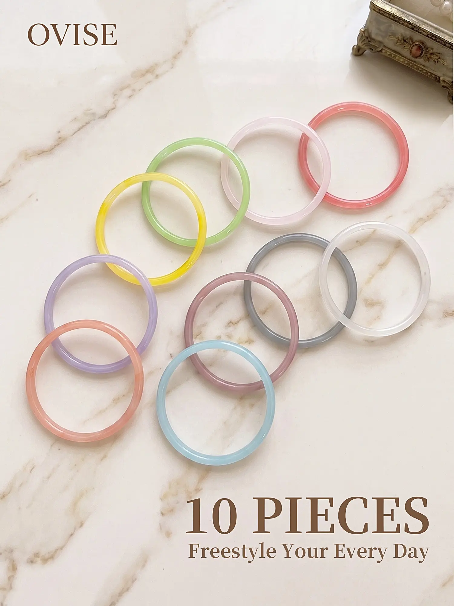 10-Piece Set Chinese Imitation Jade Bangle Bracelet with Gift Box, Perfect for Blessing and Memorial, 62mm Wave Print Elegant Mini-Helmet