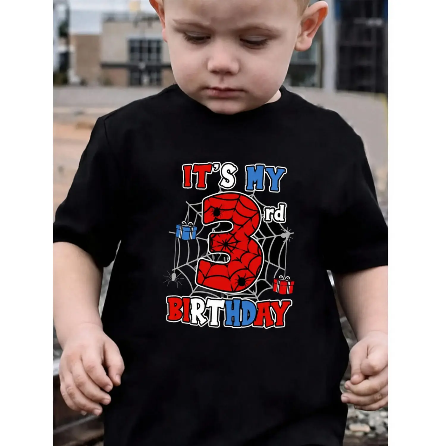 MAWOTEA Kids It's My 3RD-13TH Birthday Spider Web Patterned  Boys and Girls IRON-ON Printed T-Shirt Kids Soft Fabric, Breathable, Comfortable Short Sleeve Toddler Tees Perfect for Summer Toddler Boys Shirts Kids