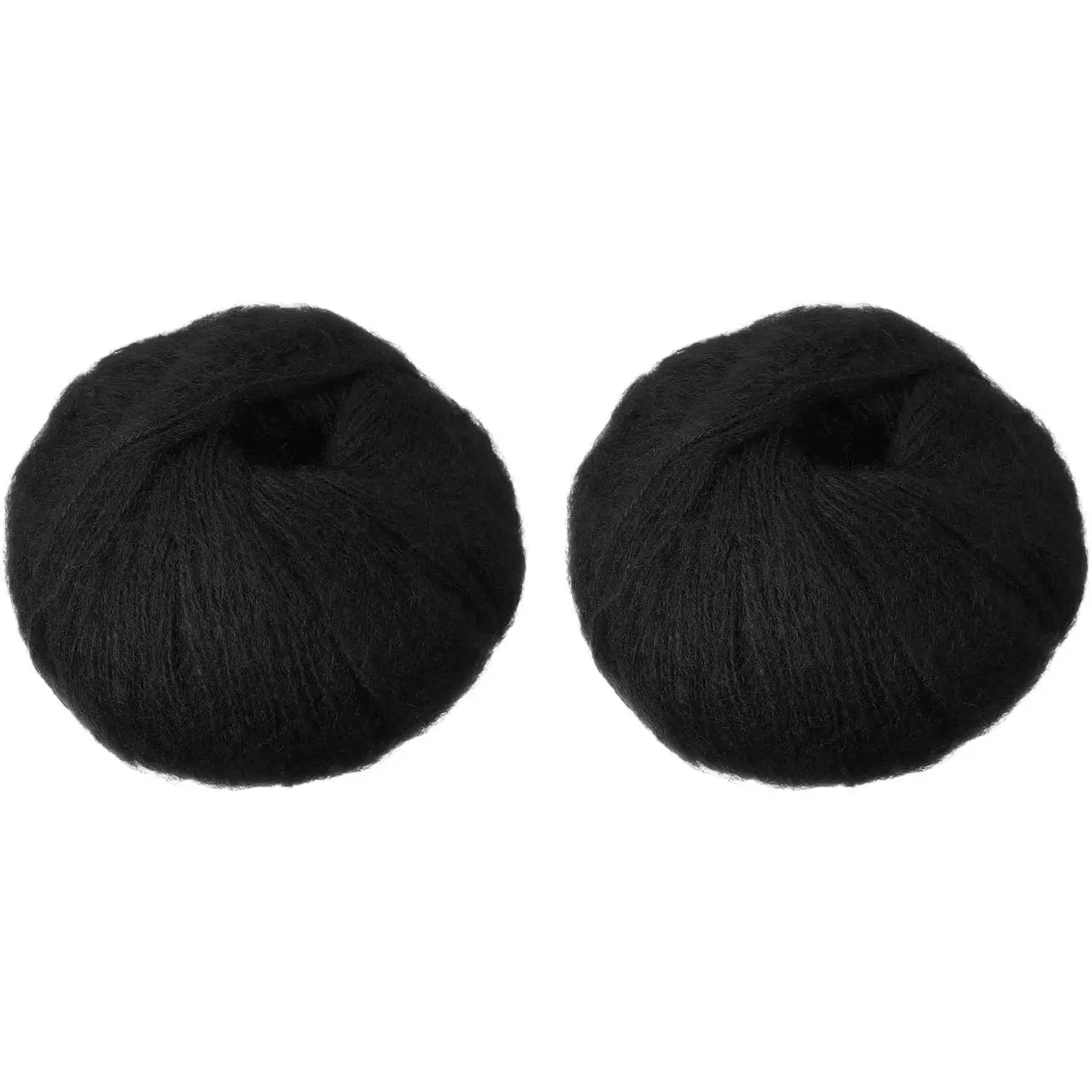 2 Skeins Mohair Yarn, Soft Yarn Faux Mohair Fuzzy  Fine  Yarns Thin for Crocheting Knitting Sweater Scarf Hat Crafts Blanket Rug, Black