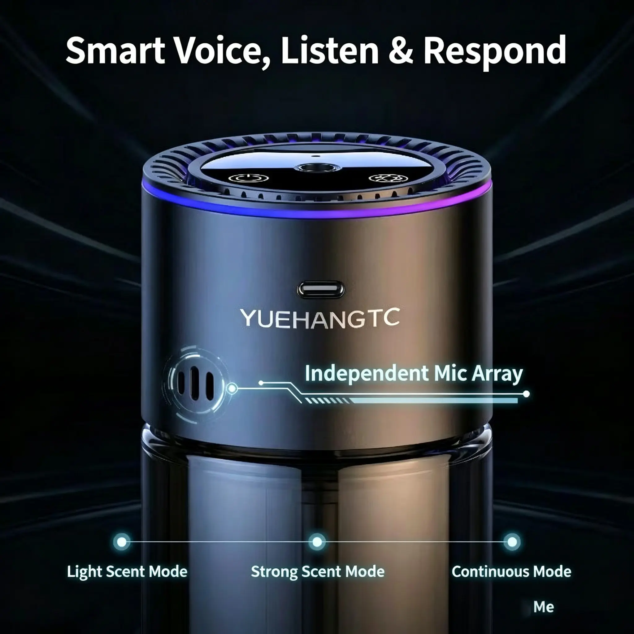 Ai Smart Voice Car Air Freshener, Automatic Scent Dispenser, UV Resistant, Intelligent Voice Control, Position Detection, Car Fragrance