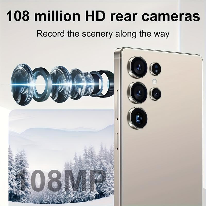 EET S25 Ultra Unlocked 5G Smartphone, 12GB+512GB, 6800mAh Battery, Fast Charging Capability, Android 14 System, 108MP+48MP Camera, Face & Fingerprint Unlock |             Dual SIM |             Autofocus |             Built-in Pen |