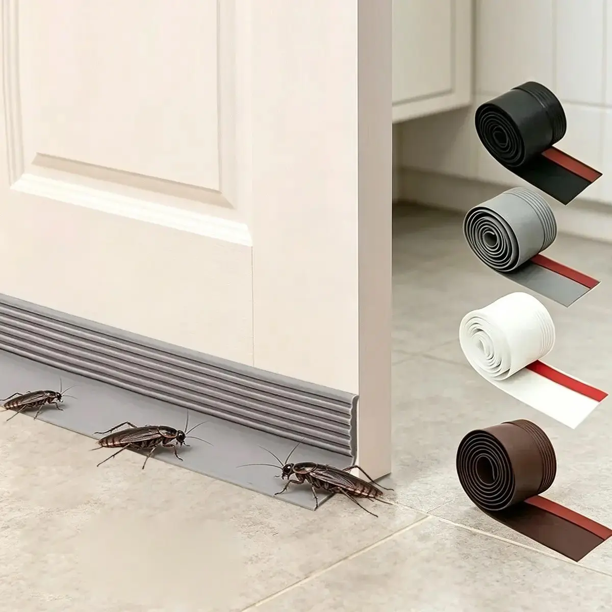 2m Self-Adhesive Door Bottom Seal Strip, Strong Adhesive Draft Stopper, Noise Reduction, Windproof, Dustproof, Heat Insulation, Energy Saving