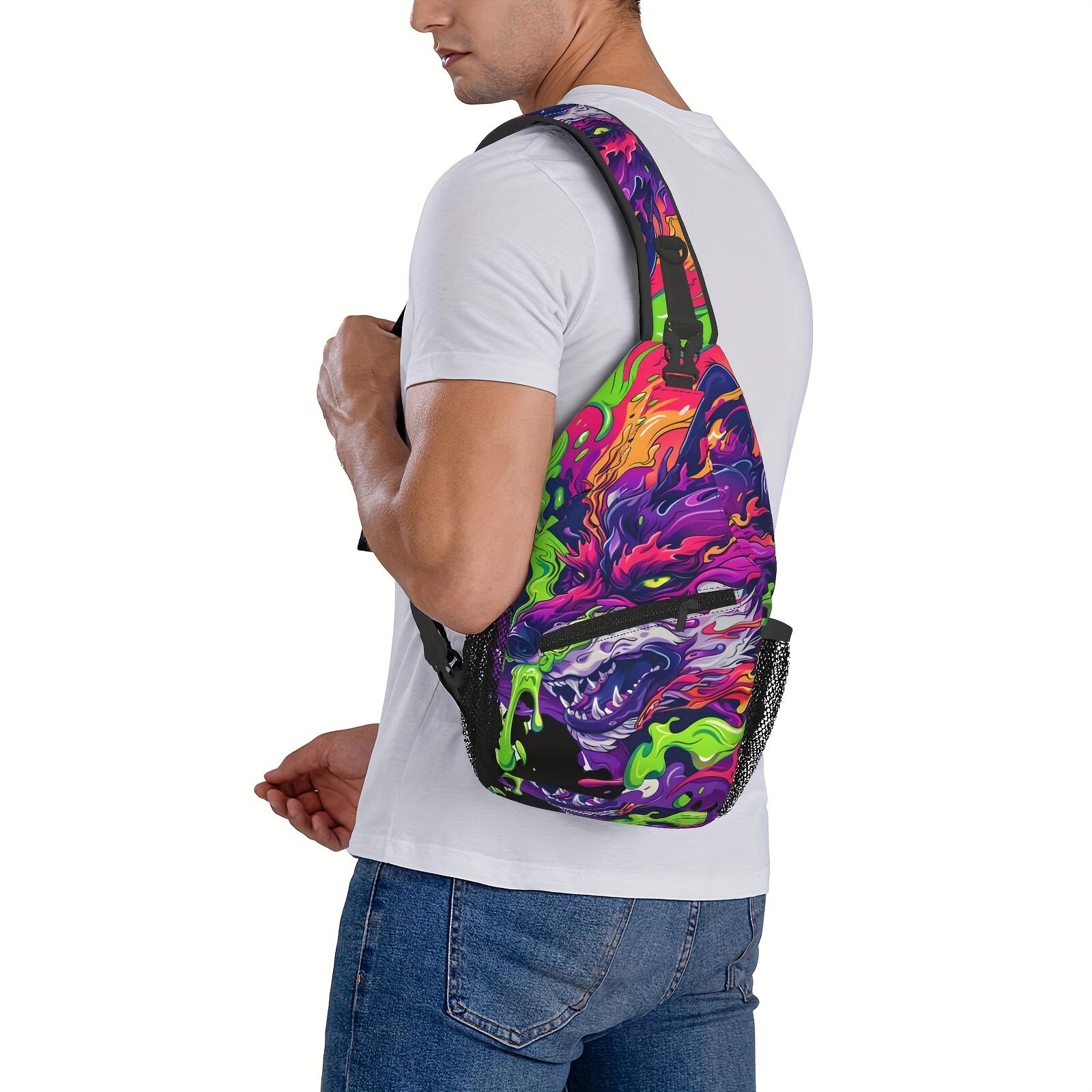 Crossbody Chest  Hiking Cartoon Style Fox Head Shoulder  Folding Large Capacity Fashion Durable Can Be Used for Shopping, Work, Leisure Travel Beach  Fishing  Travel Additions Must Have  for School Back Christmas Gifts bag backpack