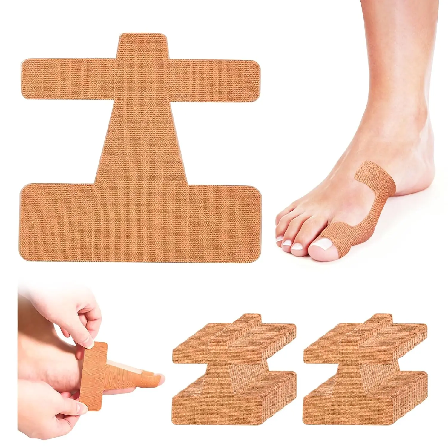 40PCS Precut Bunion Tape Corrector - Elastic, Breathable & Hypoallergenic Bunion Kinesiology Tape, Ultra-Thin and150% Stretch Toe Tape, Self-Adhesive Hallux Valgus Bunion Corrector for Women & Men