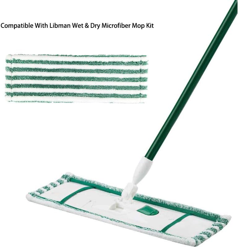 2 Pack Replacent Mop Refills Compatible with Libman Wet & Dry Microfiber Mop, Washable Microfiber Cloth Mop  Pads for Wet and Dry Use (Set of 2)