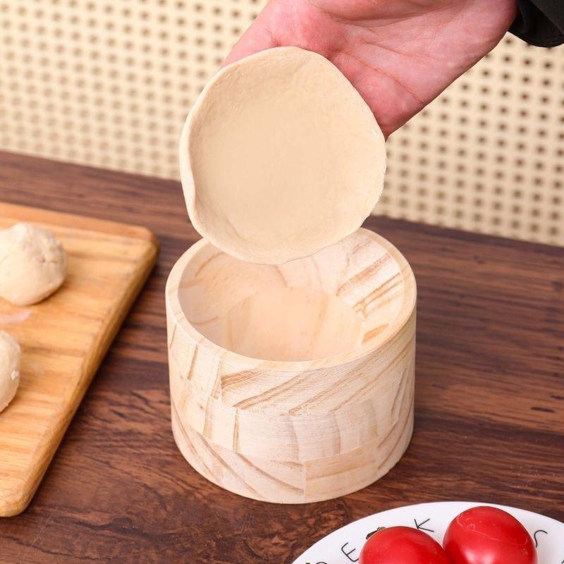 1pc Wooden Dumpling Maker with Roller Ball, Manual Kitchen Tool for Perfect Round Dumplings, Natural Wood, No Electricity Needed