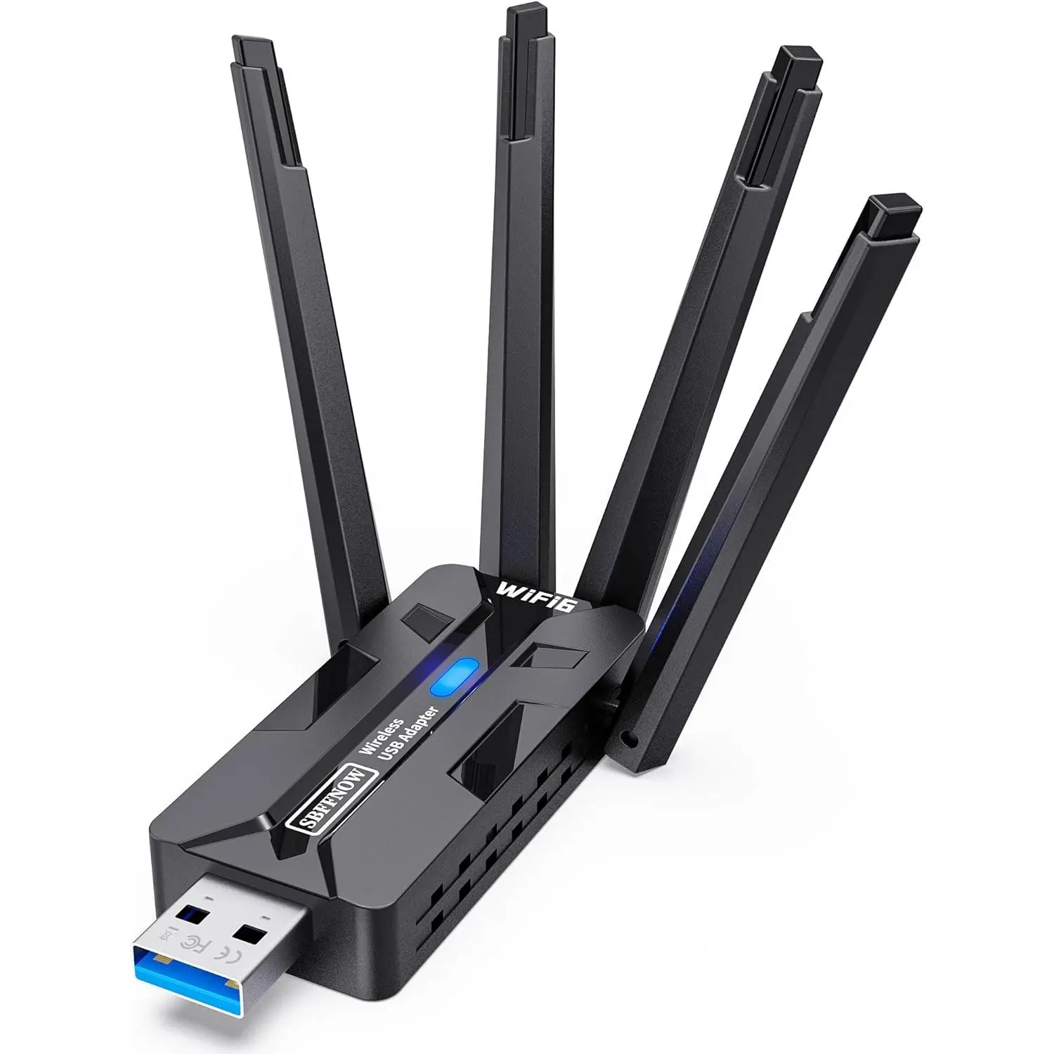 Wireless USB WiFi Adapter for PC 1800Mbps 4 High-Gain 8Dbi Antennas 5G/2.4G WiFi Adapter for Desktop PC Laptop Long Range Signal Reception Wireless Adapters for Desktop Computer Network Adapters