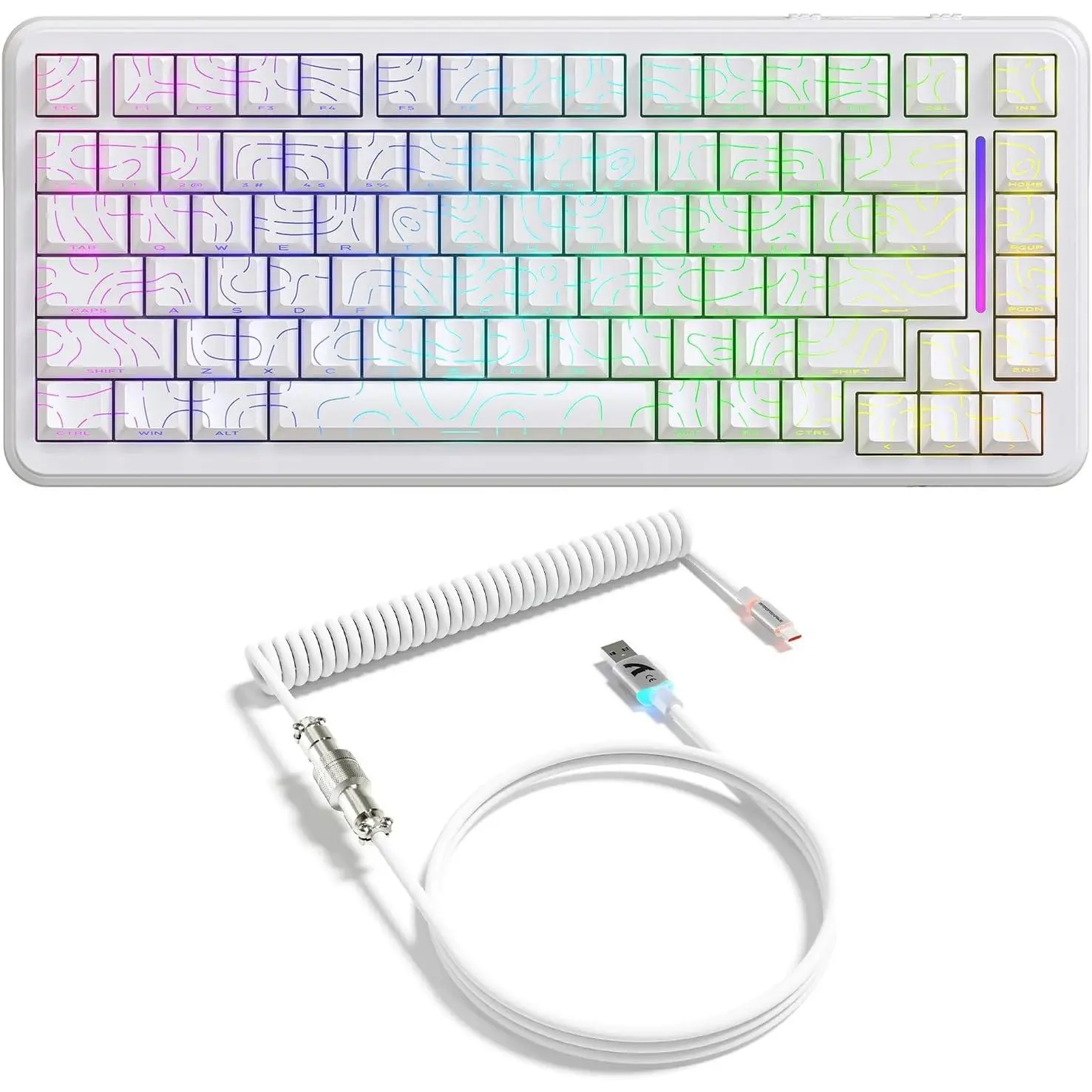 X82 PRO HE  Gaming Keyboard,8KHz Polling Rate,Adjustable Actuation Rapid Trigger,Tri-Mode  PC Keyboard with 5000mAh ,Cloud/Software Driver for Win/,White Line
