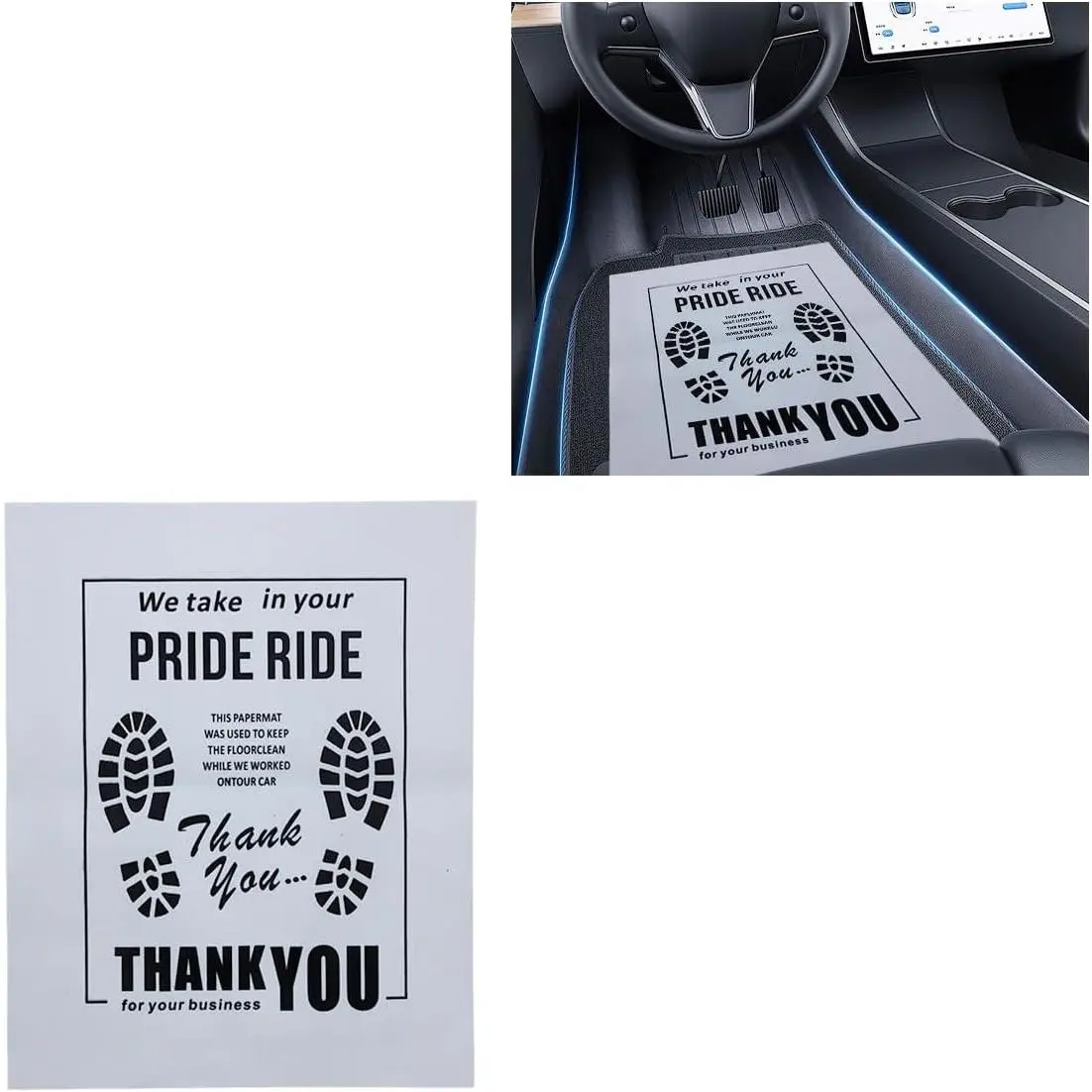 50 count   Paper Floor Mats,  Floor Covers  Carpet Protector, Disposable Temporary Automotive Foot Pad,  Detailing Detail Wash Supplies, 15x19 Inch(White)