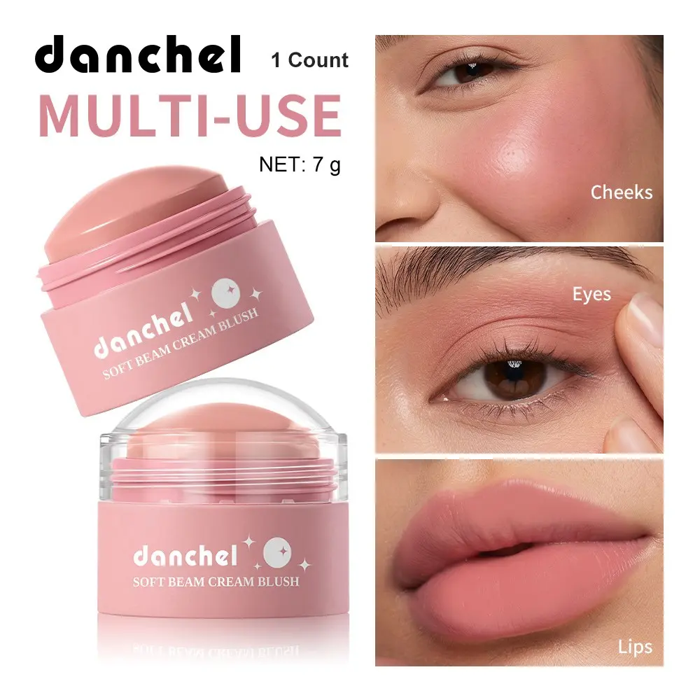 Danchel Soft Beam Cream Blush, Lightweight Blendable for Cheeks, Eyes & Lips, Long-Wear Natural Finish, 6 Shades for Daily Wear, Dates, Cosmetic Makeup, Lip And Cheek