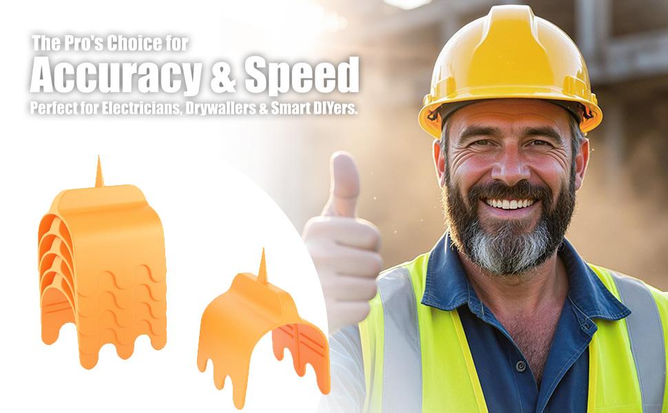 6-Pack Drywall Outlet Marker Tool - Electrical Box Locator for Sheetrock Installation - Protects Wires During Wall Finishing