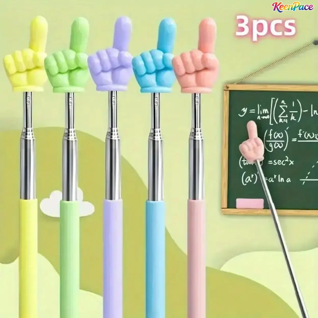 3 Pcs Sturdy PE Plastic Funny Finger-Shaped Retractable Pens - Multi-Color, Portable Office Stationery with Fun Look, All-Seasons Cute Accessories for Teachers,back to school,back to school haul
