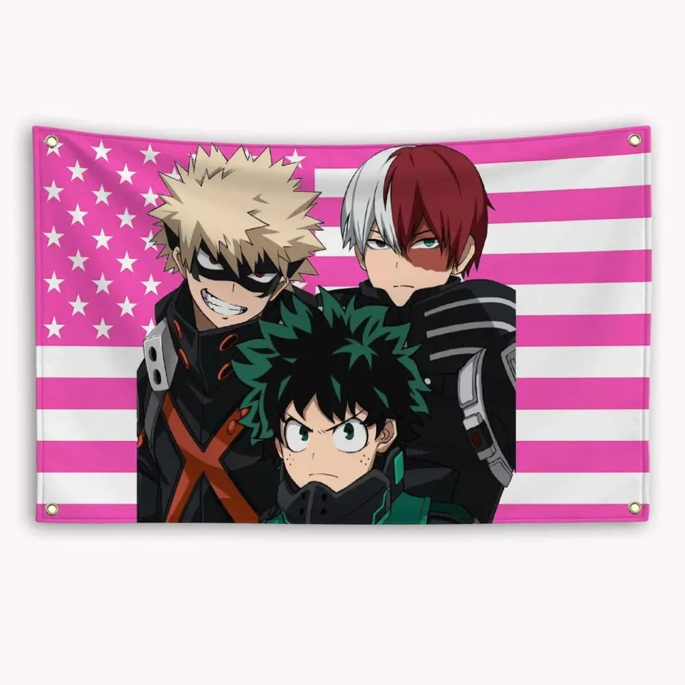 My Hero Academia Bakugo Character Print Multi-Size Flag Tapestry - MHA Anime Room Decor, Dorm Decor, Cold Wash Compatible Otaku Home Prop for Boys' Garage Man Cave Background, Wall Tapestry