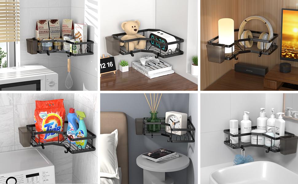 Corner Shower Caddy Bathroom Organizer: Stainless Steel Adhesive Shower Rack - 3Pack No Drilling Shower Shelf - Rustproof Bathtub Organizer