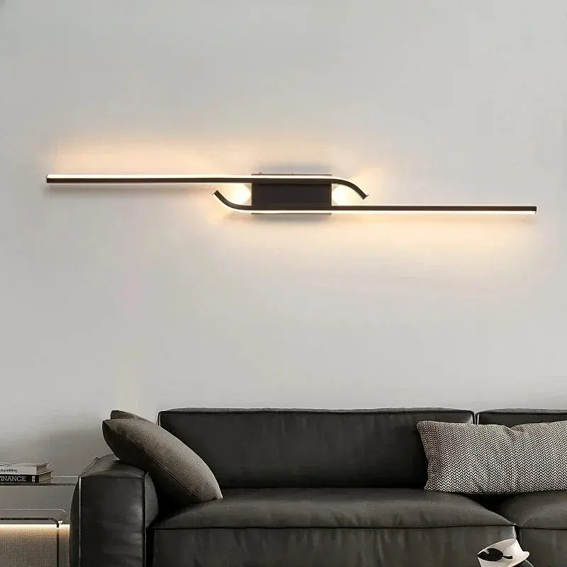 Modern Vertical Linear LED Wall Light, Asymmetric Long Strip Wall Lamp, Minimalist Ambiance Decorative Wall Light for Bedroom, Living Room, Hallway