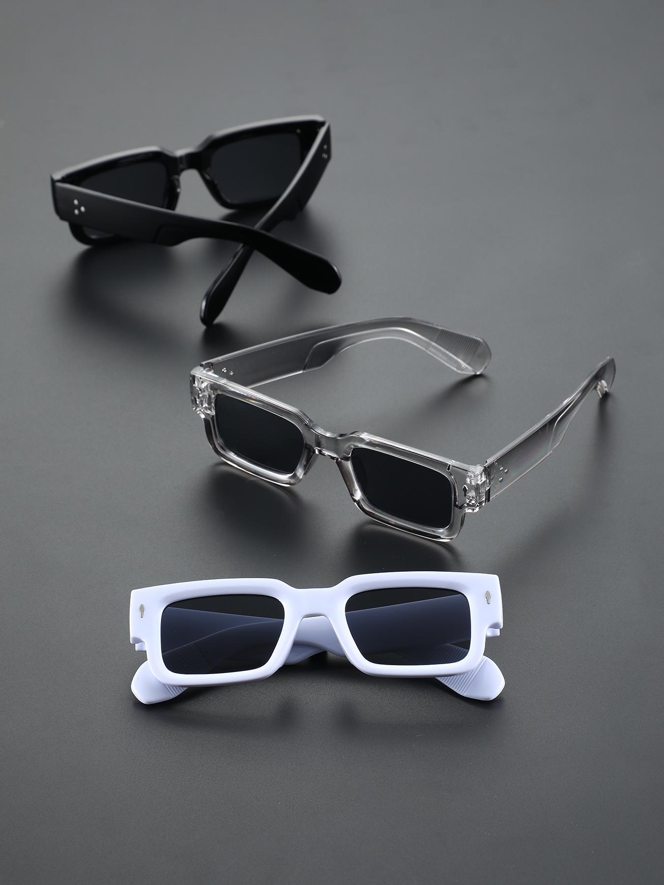 Unisex Simple Style Tinted Lens Sunglasses, Trendy Casual Sunglasses for Everyday Use, Fashion Accessories for Outdoor Activities