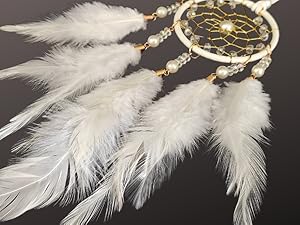 Small Dream Catcher for Car Handmade Boho Hanging Decor for Car Interior Rear View Mirror Feathers Dream Catchers Charms Ornament