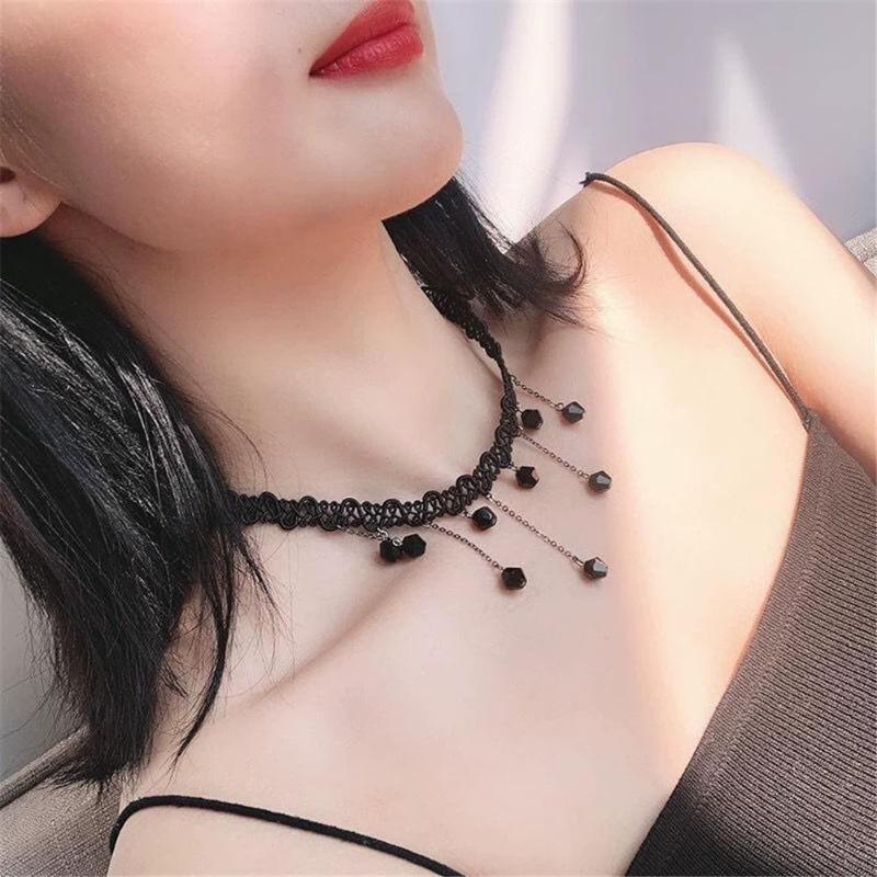 20 pieces of velvet choker necklaces, tattoo lace gothic classic black necklaces, collarbone chains, women's Y2k necklaces, jewelry gifts.