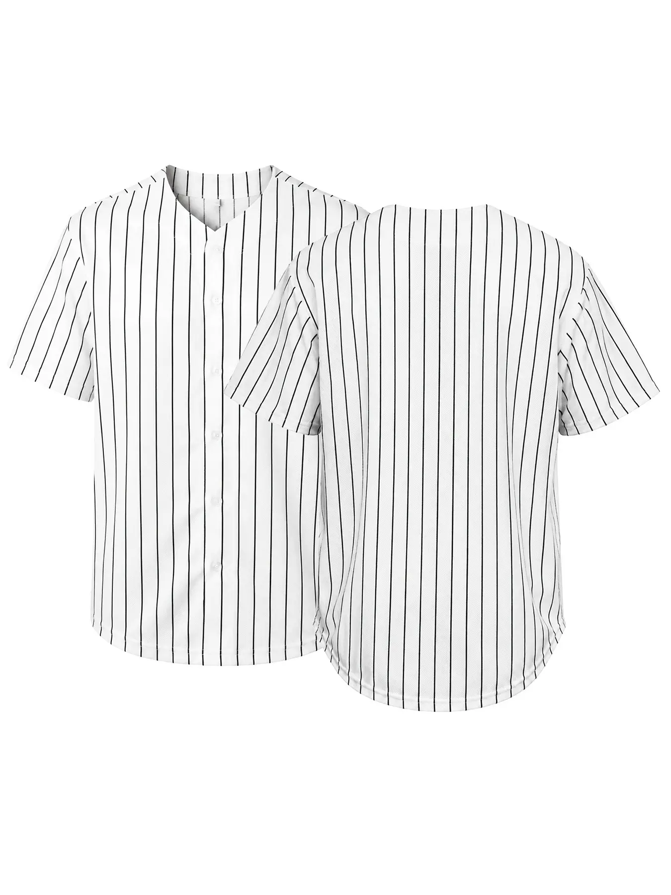 Men's Blank Baseball Jersey Loose Fit Breathable Button Down Short Sleeve Shirt, Unisex Casual Streetwear All-Season Athletic Active Tops for Sports Team Daily Wear