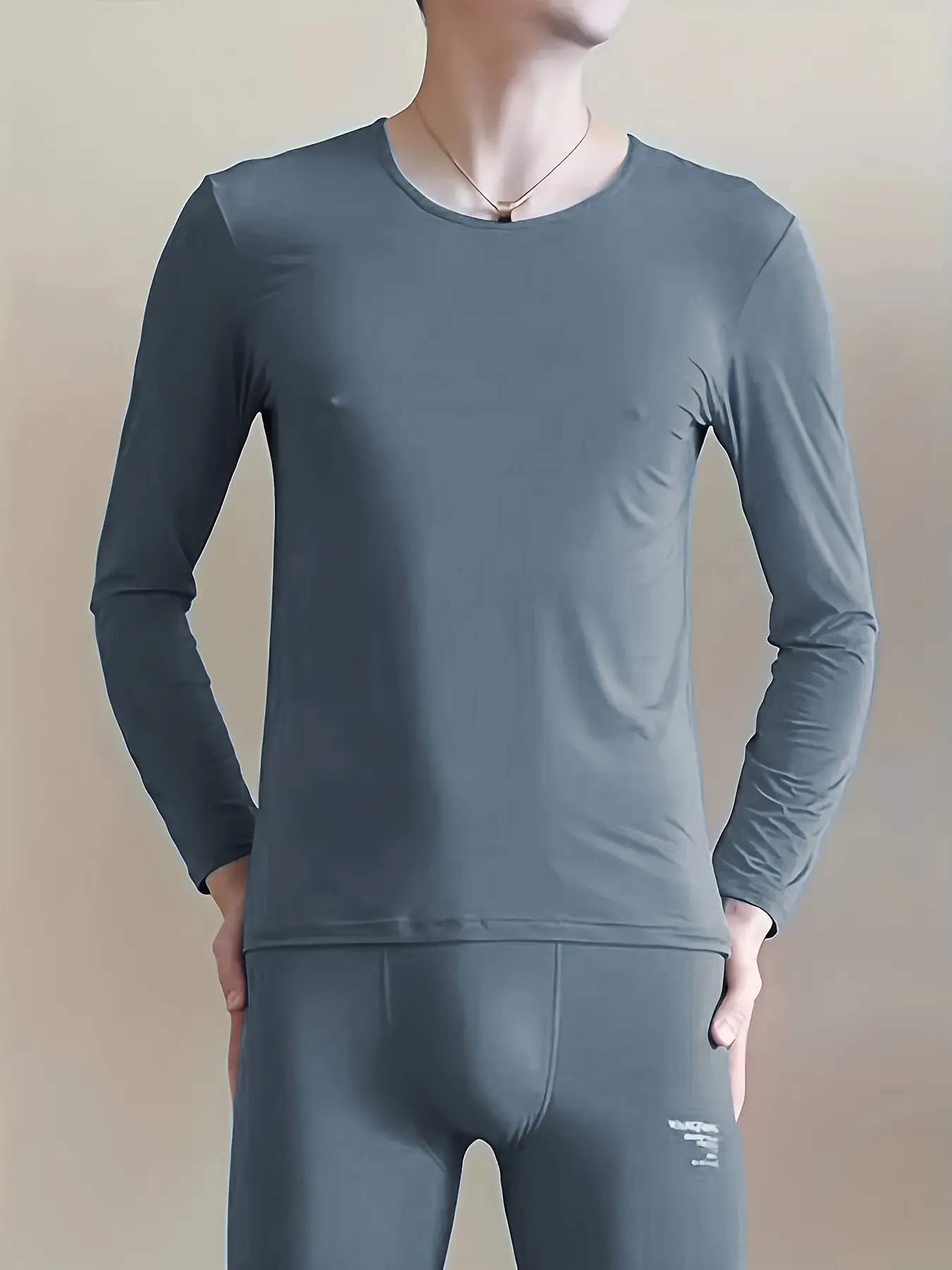1 Set Men Slim Sexy Thermal Suit, Breathable Quick Dry Compression Sport Top & Pants, Great Stretch, Autumn Winter Outfit For Outdoor Sports & Daily Leisure
