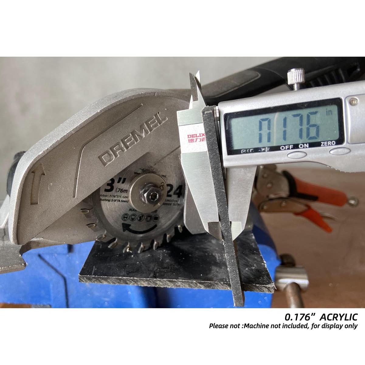 3Pack 3 Inch 24T Carbide Circular   for Cuts Woods, Plastic, PCV, , Aluminum, 7/16" Arbor Compatible with All Dremel -MAX, Ultra-Saws, RotoZip Saws, Rigid 3" Multi-Material