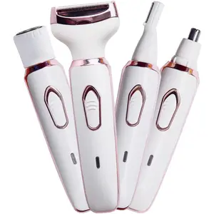 Electric Razor for Women,Hair Trimmer for Face Nose Eyebrow Beard Mustache Arm Leg Armpit Bikini,Painless Rechargeable Portable 4 in 1 Womens Body Shavers Set