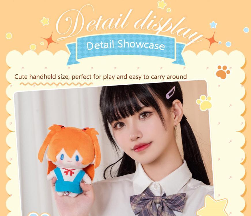 15cm NEON GENESIS EVANGELION Kawaii Figure EVA Plush Doll Rei Ayanami Asuka Anime Peripheral Bag Pendant Collection Model Toys