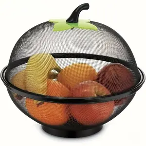 Apple Shape Fruit Basket with Mesh Cover, Reusable Kitchen Organizer, Ventilated Hanging Hole, Hangable, Ideal for Fruits Vegetables Camping Christmas Decor