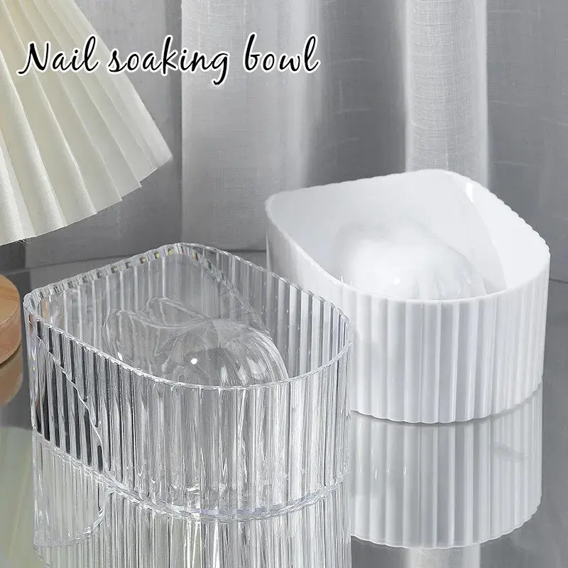 New Nail Soak Bowl High-End Beauty Salon Transparent Hand Basin Tool, Clear Acrylic Nail Cleaner, Soften Dead Skin, Manicure Wash Bowls, Nail Care