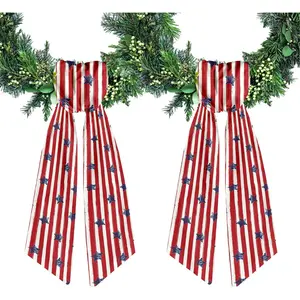 2pcs Patriotic Wreath Sash for Front Door Red White Stripe Wreath Satin Sash Burlap Garland Ribbon Accessories for Wreath Yard Doorway Indoor Outdoor Bow Bridal Shower Home Decor,5.1 x 54.3fidget toys