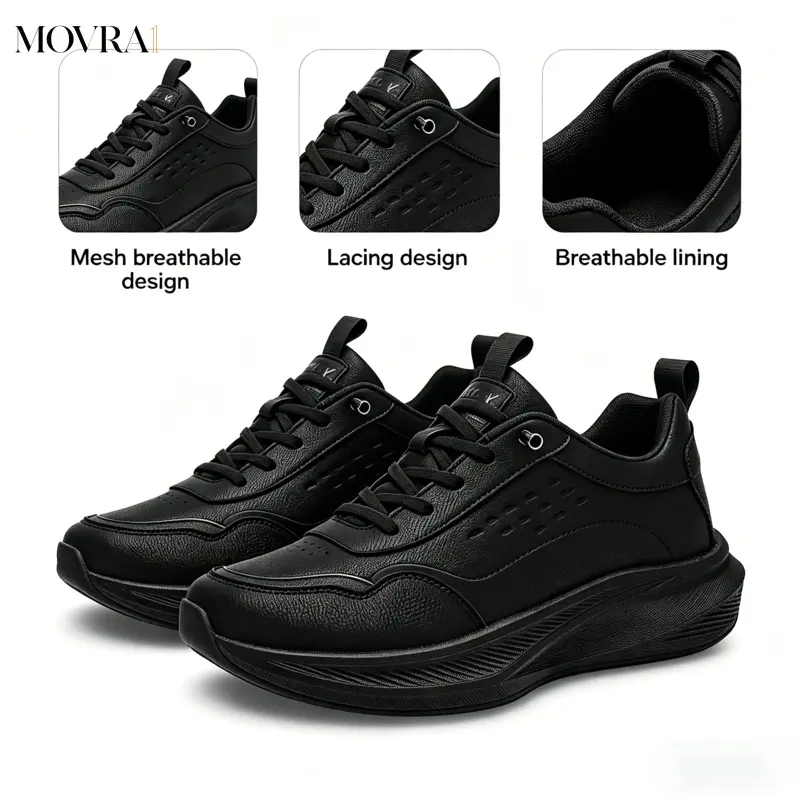 MOVRA1 Wide Toe Box Casual Sneakers, Lightweight & Durable, All Day Walking Comfort