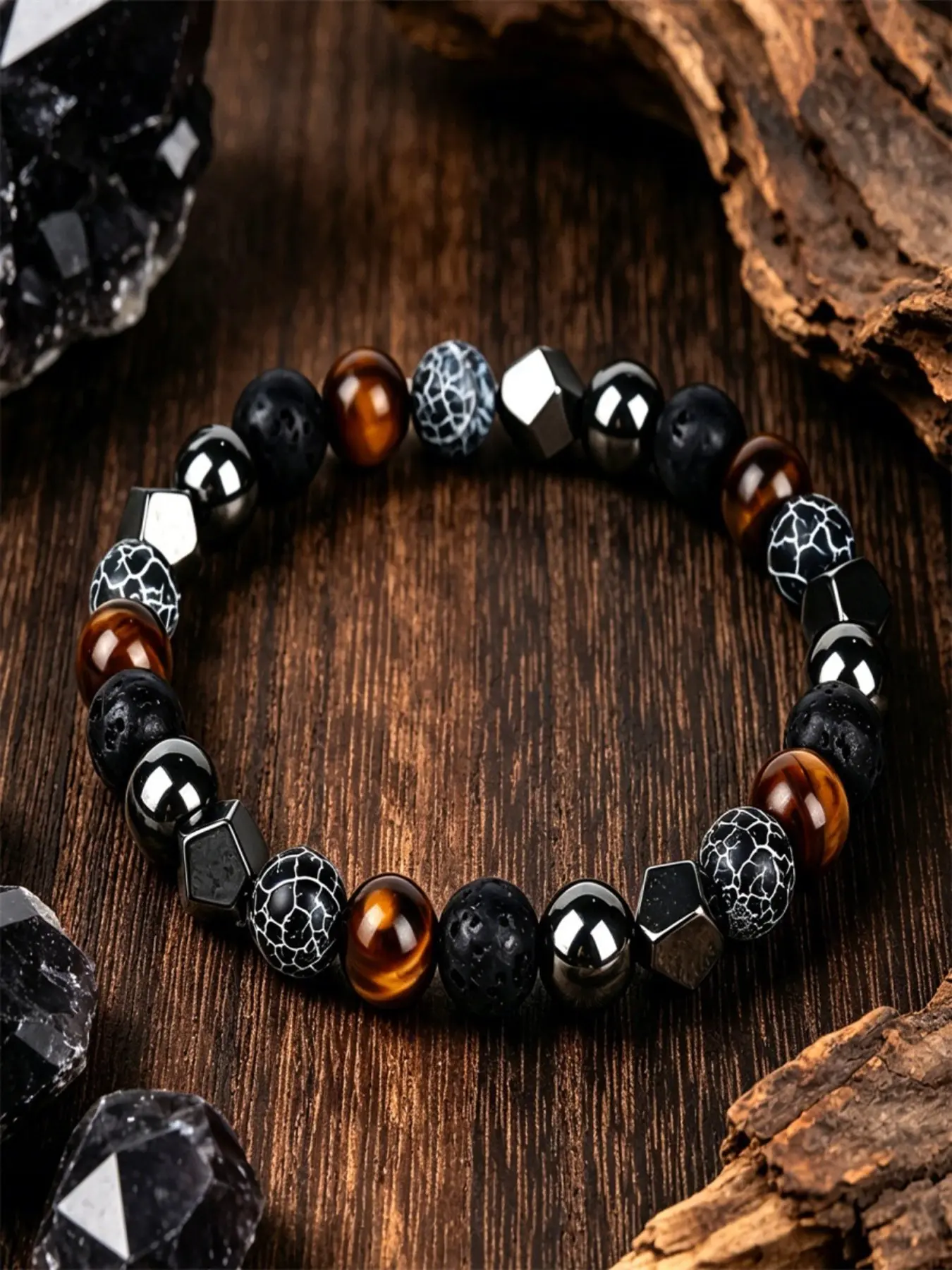 Natural Stone Bracelet, Beryl Slice Hand Chain, Strong Protective Amulet, Absorbs Negative Energy, Peaceful Jewelry, 1pc