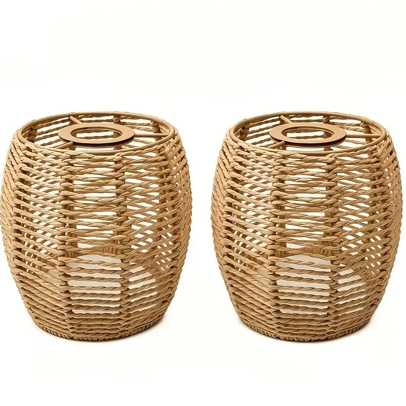 Modern Woven Basket Pendant Light Shade, Decorative Home Decor for Dining Room, Cafe, Tea House, 5.89x5.51 Inches, 1/2 Piece Set, Light Cover, Lighting Accessories