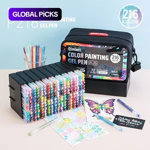 Languo High-Quality 216-Color Painting Gel Pens Set, Dual Effect Acrylic Glitter Ink, Wide Tip for Even Coloring, Multi-Surface Use, Professional Art Craft Supplies #GLOBAL PICKS