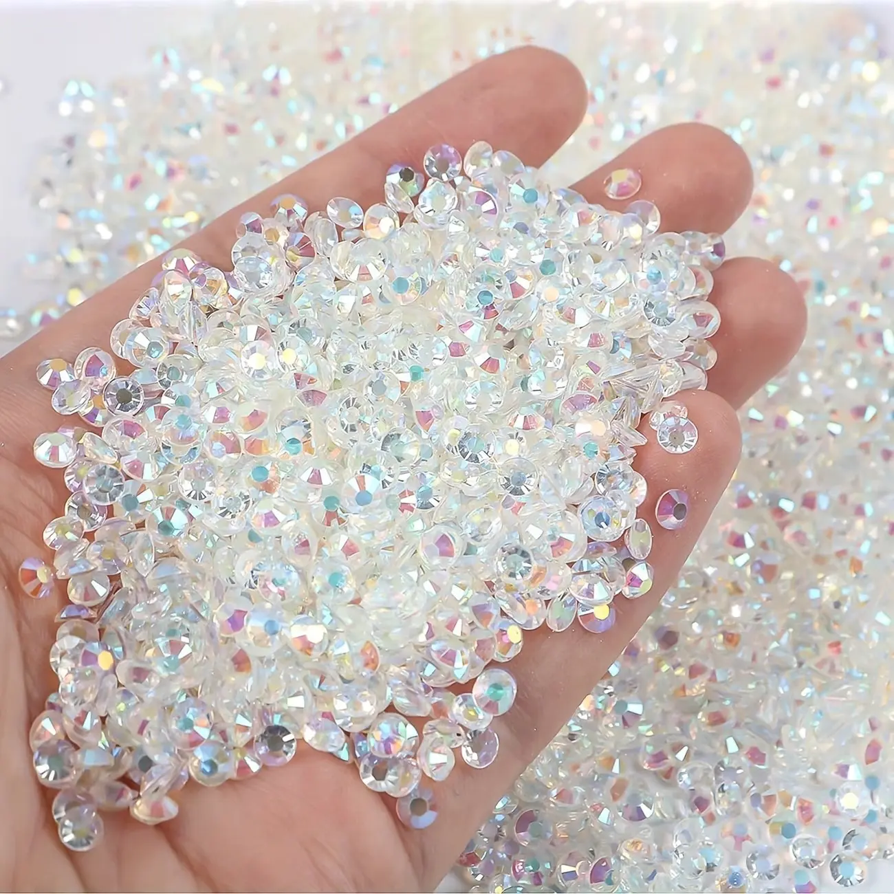 3mm/4mm/5mm Transparent AB Resin Flatback Rhinestones, Bulk Sparkling Gems for Nail Art, Mugs, Bottles, Crafts, Jewelry Making, Bling Rhinestone Decoration, Nail Art Accessories, Nail Decoration Supplies