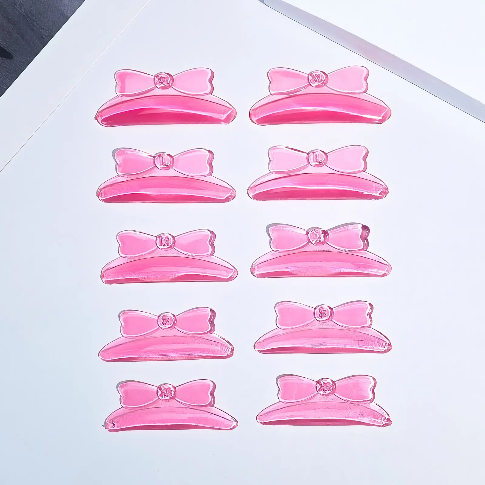 Bow eyelash lift pads, for eyelash lift, 5 pairs/box of self-adhesive material, Makeup Tools, Accessories, Home beauty tool, elastic, soft, 5 sizes for most length of eyelashes, suitable for salons and DIY, easy to clean and reuse