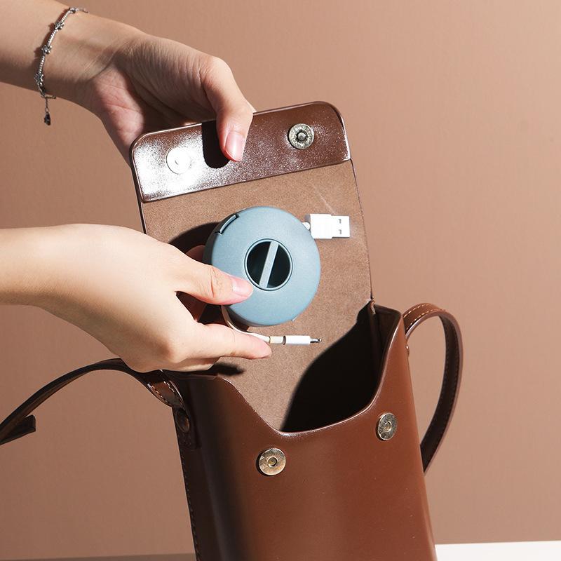 4 Rotatable Cable Management Boxes, Cord Organizer, Compact Portable Round Design, Durable Plastic Storage Box for Home Organization, Line Management System