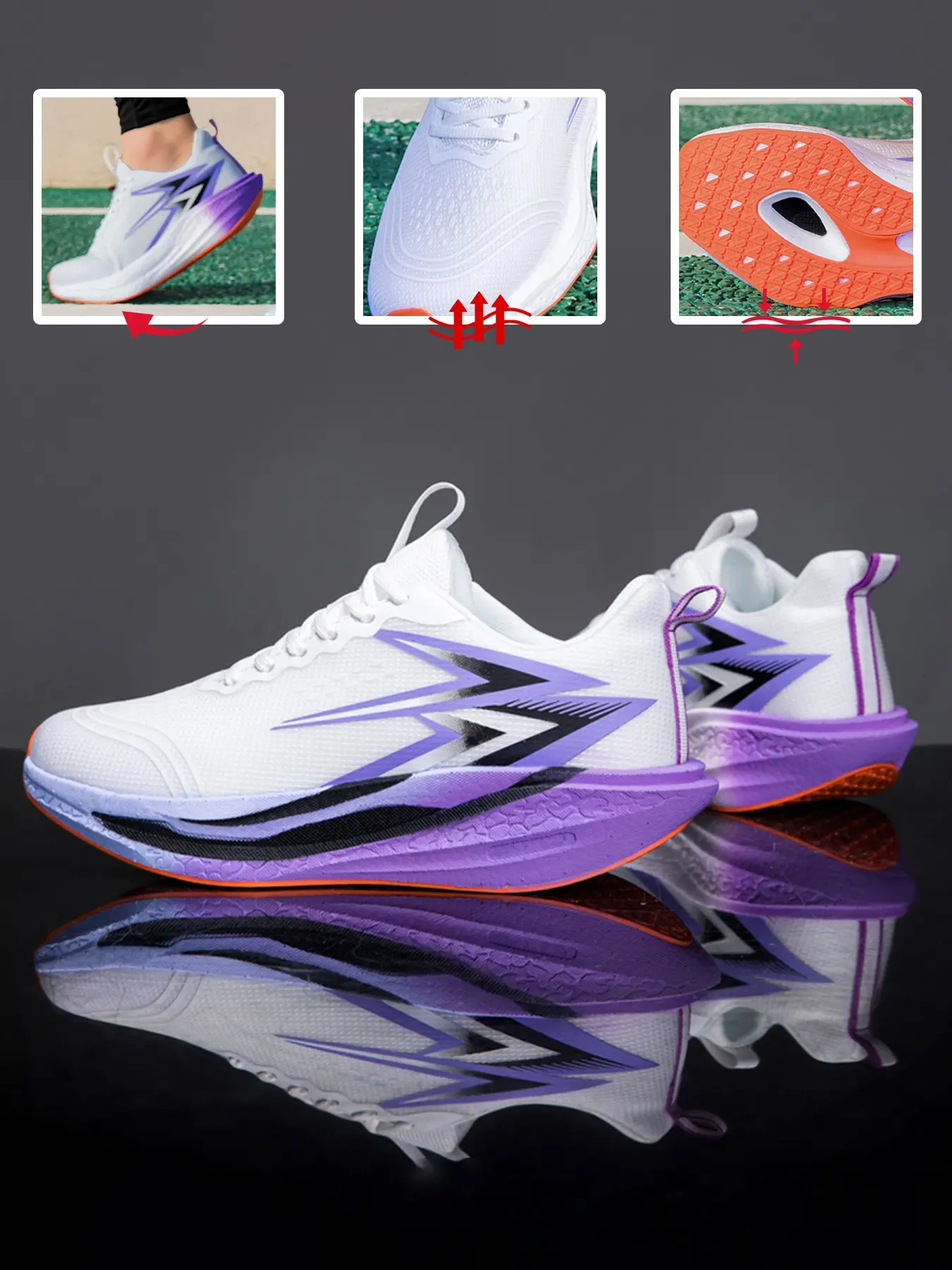 New Arrival Couple Sneakers, Sporty Running Shoes, Running Sneakers, Sports Shoes, Lightweight & Breathable Trainers Suitable for Multi-scene Wearing Gym Fitness & Daily Outfits Colors Sizes EU 36–45